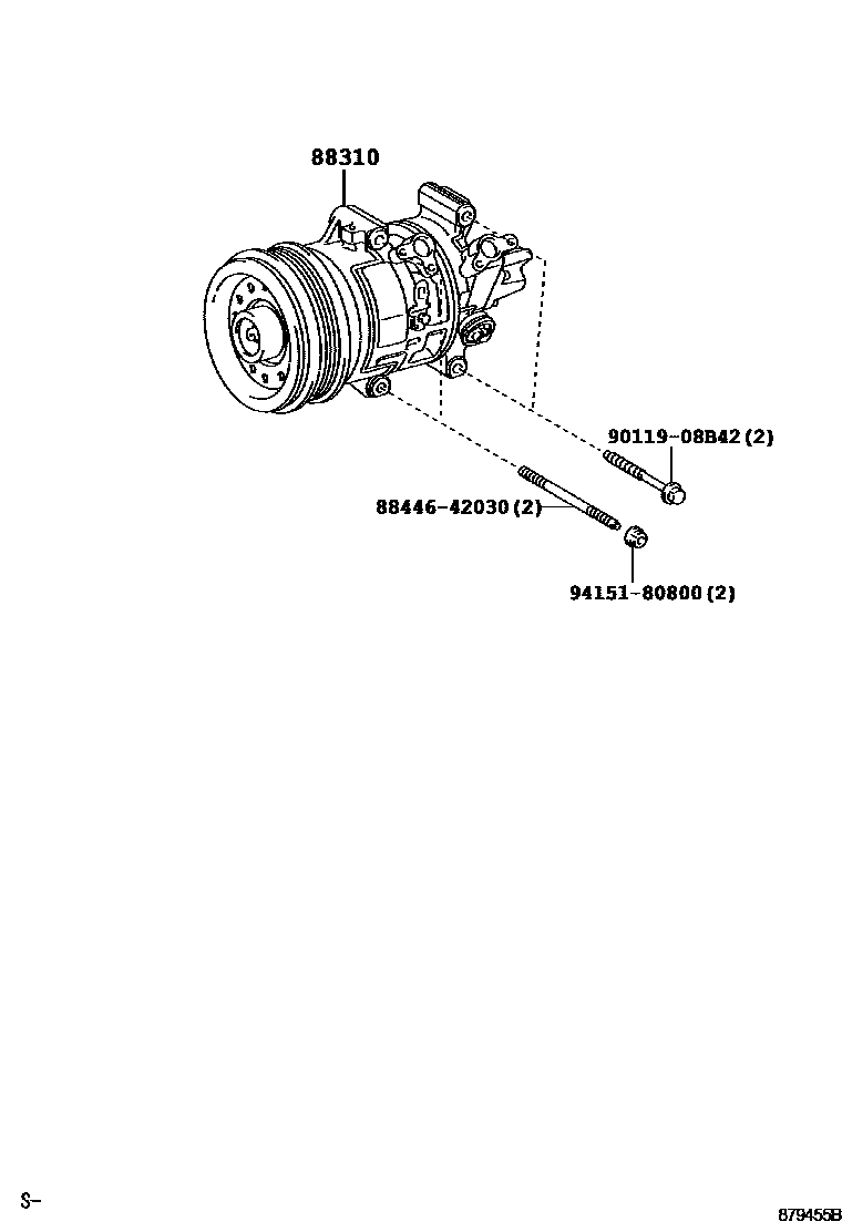Toyota COROLLA Heating & Air Conditioning - Compressor EPC diagram — 879455B