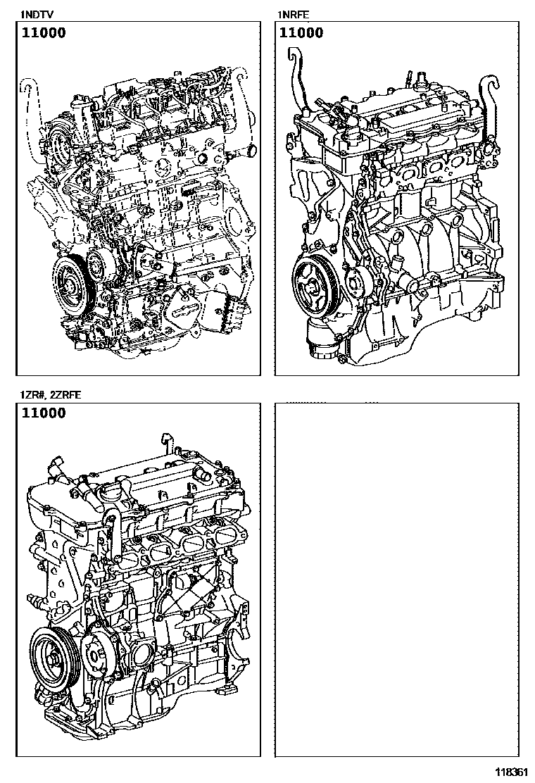 Toyota COROLLA Partial Engine Assembly EPC diagram — 118361