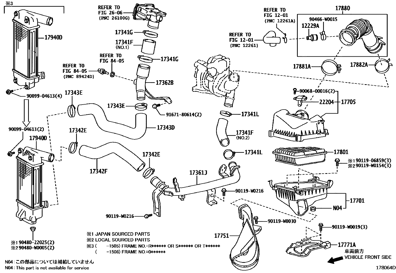 Toyota COROLLA Air Cleaner EPC diagram — 178064D
