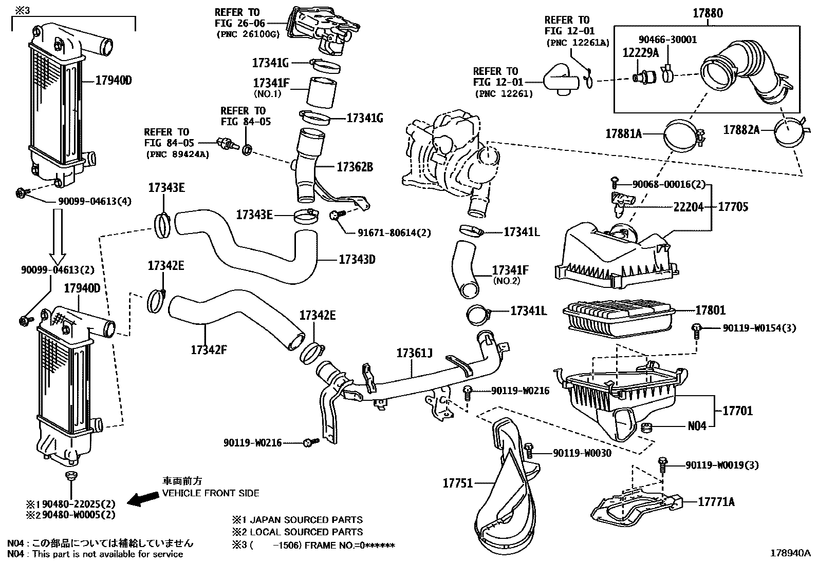 Toyota COROLLA Air Cleaner EPC diagram — 178940A