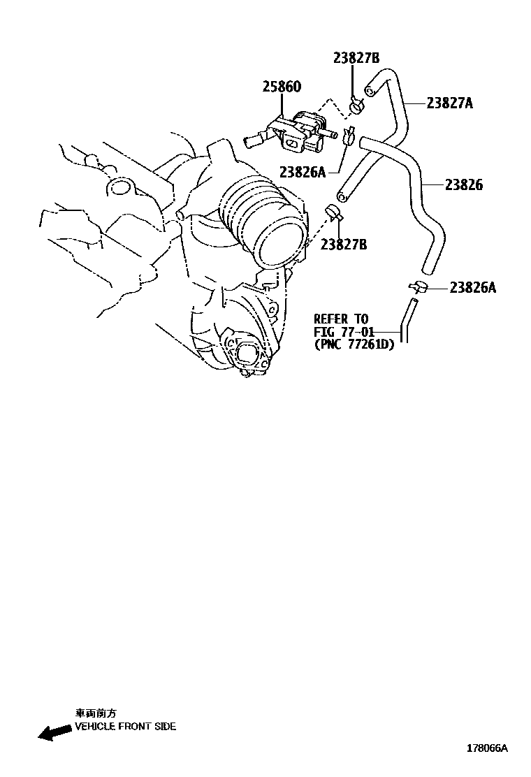 Toyota COROLLA vacuum tube EPC diagram — 178066A
