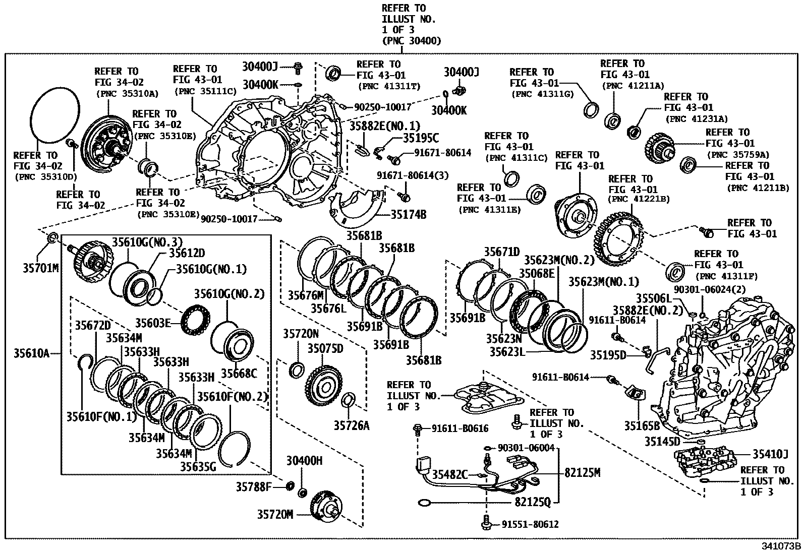 Toyota COROLLA 传动桥总成(CVT) EPC diagram — 341073B