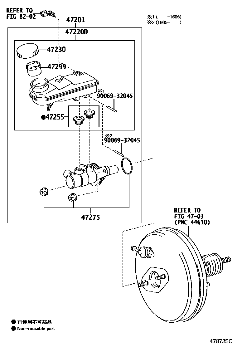 Toyota COROLLA 制动总泵 EPC diagram — 478785C