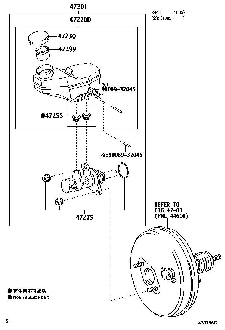 Toyota COROLLA 制动总泵 EPC diagram — 478786C