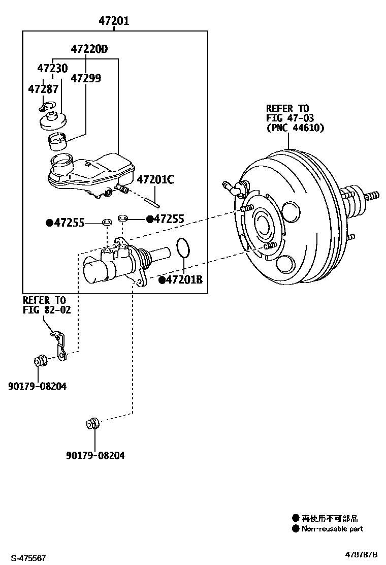 Toyota COROLLA 制动总泵 EPC diagram — 478787B