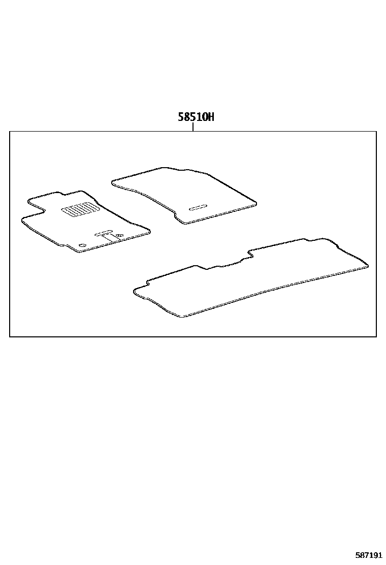 Toyota COROLLA 地板垫和地毯 EPC diagram — 587191