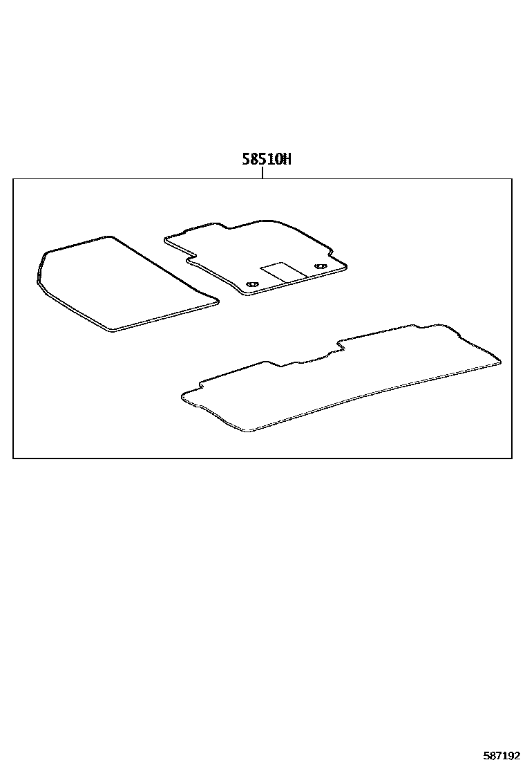 Toyota COROLLA 地板垫和地毯 EPC diagram — 587192
