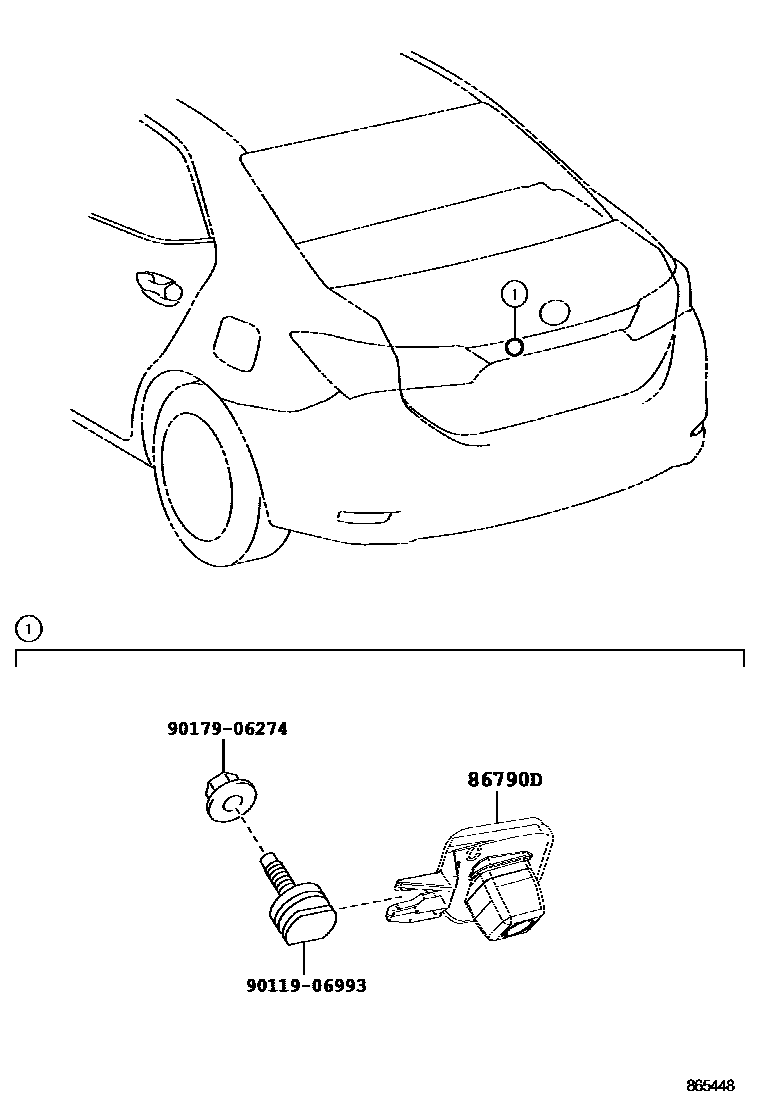 Toyota COROLLA 倒车影像和摄像头 EPC diagram — 865448