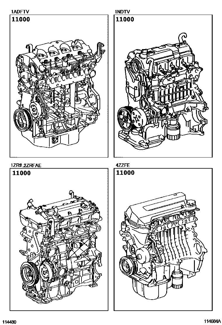 Toyota COROLLA Partial Engine Assembly EPC diagram — 114684A