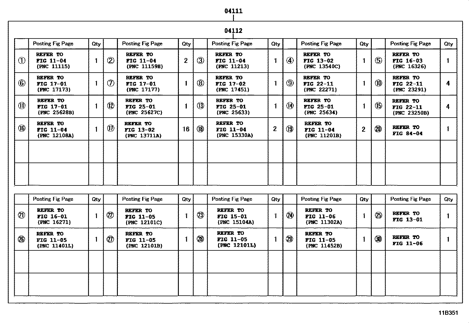 Toyota COROLLA Engine Overhaul Gasket Kit EPC diagram — 11B351
