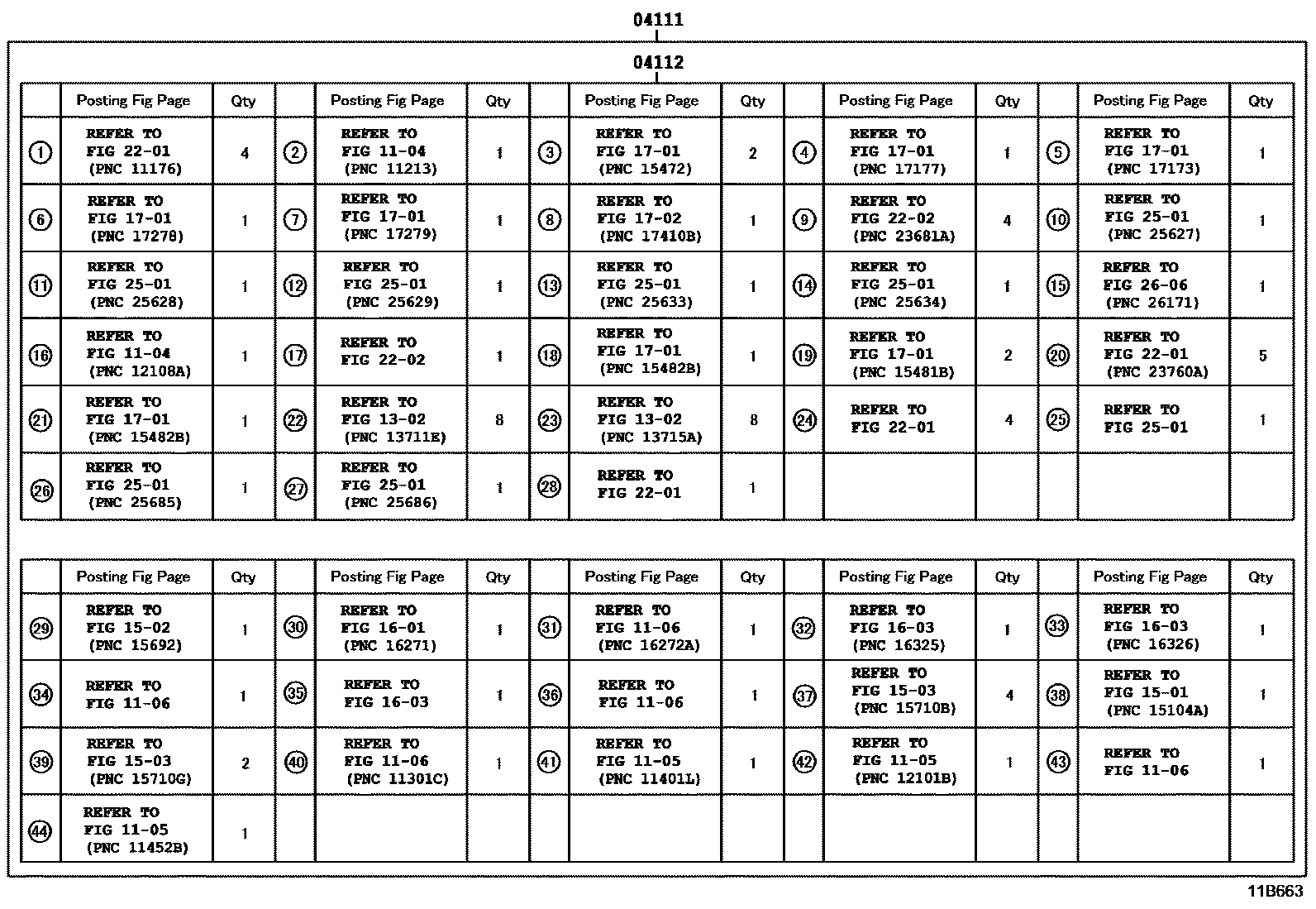 Toyota COROLLA Engine Overhaul Gasket Kit EPC diagram — 11B663