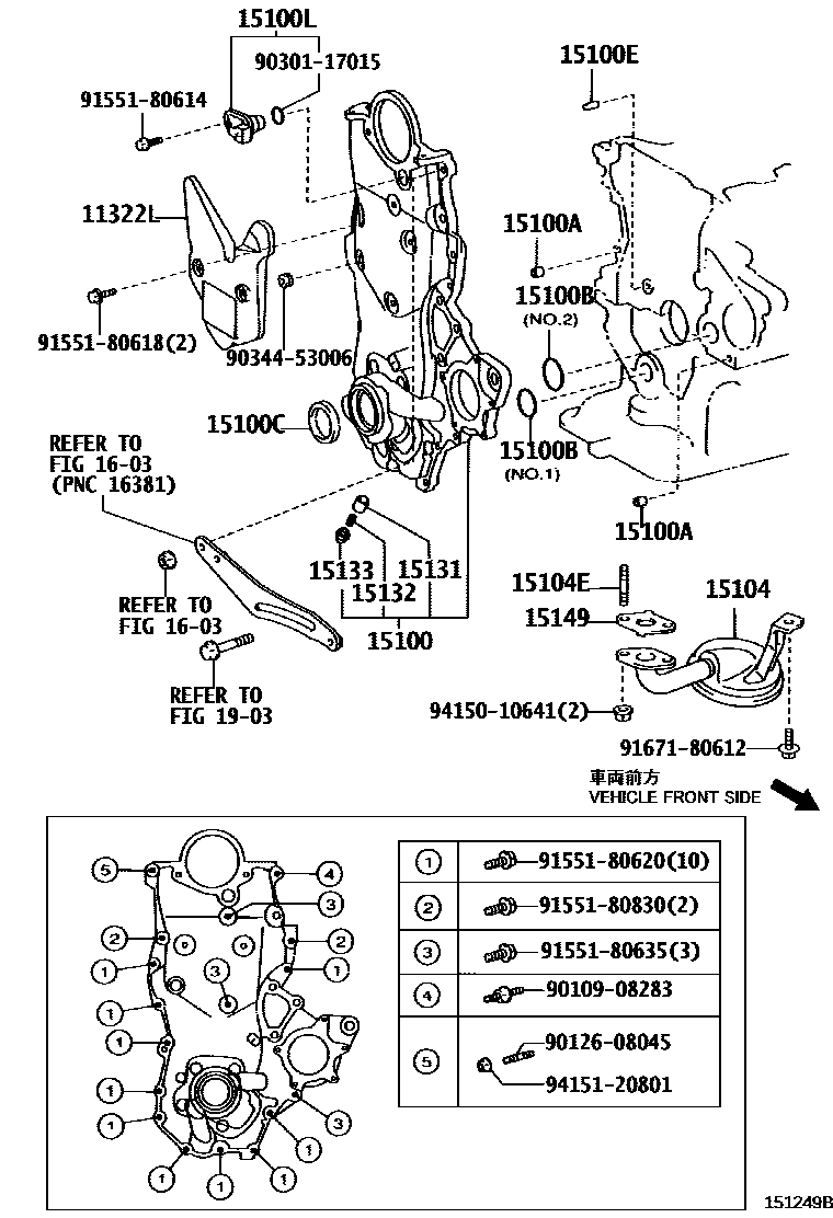 Toyota COROLLA Engine Oil Pump EPC diagram — 151249B