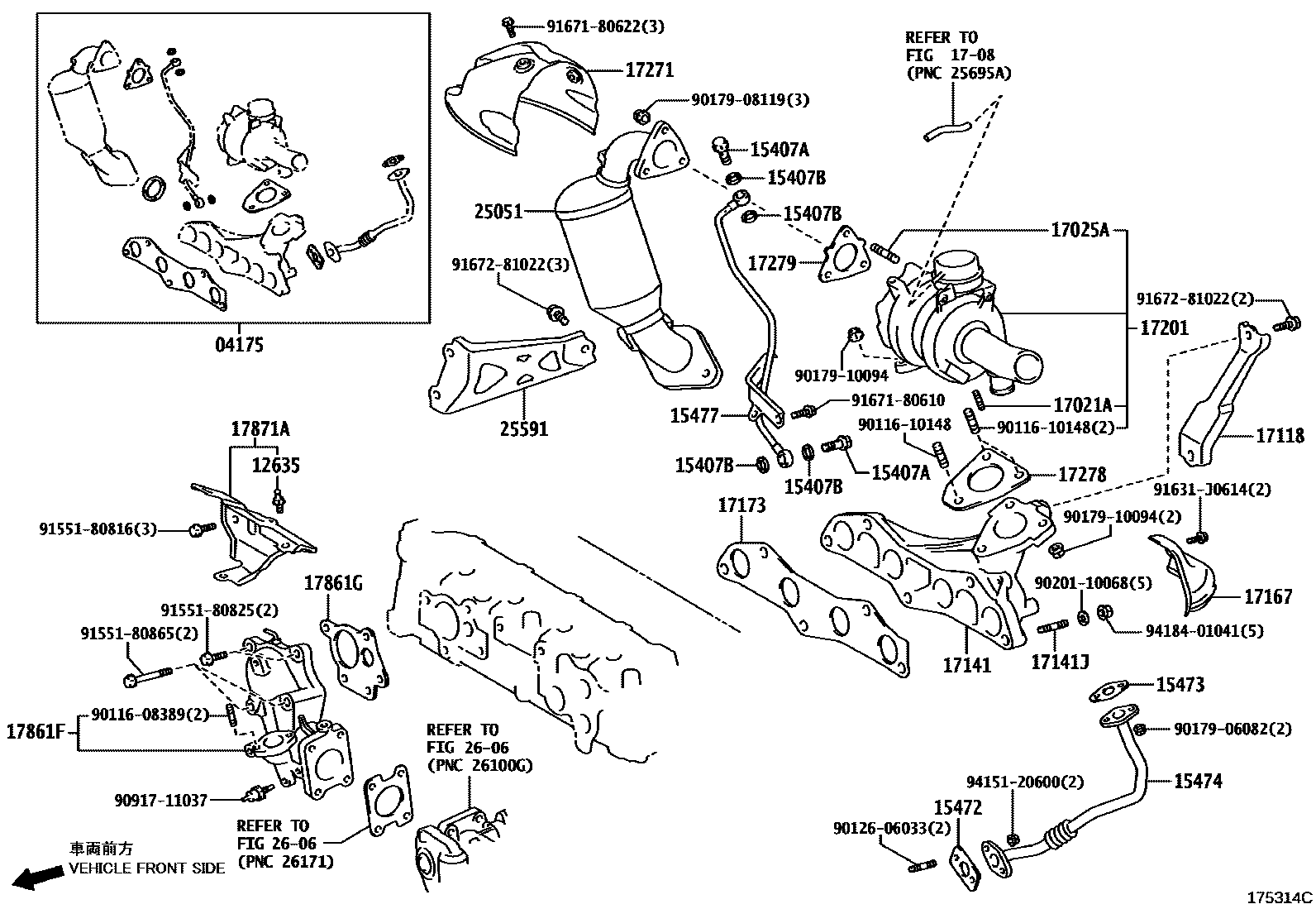 Toyota COROLLA Manifold EPC diagram — 175314C
