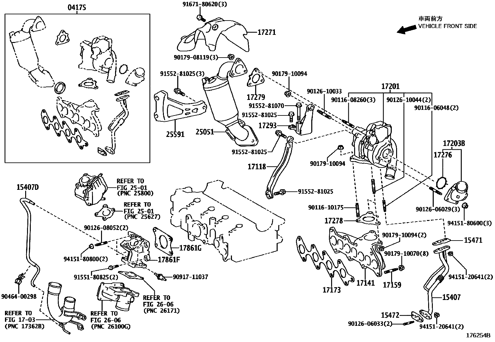 Toyota COROLLA Manifold EPC diagram — 176254B