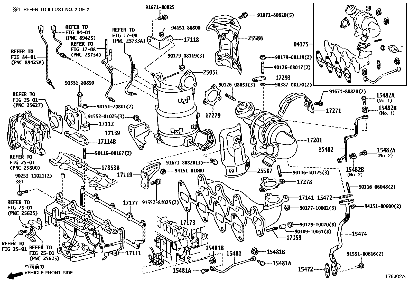 Toyota COROLLA Manifold EPC diagram — 176302A