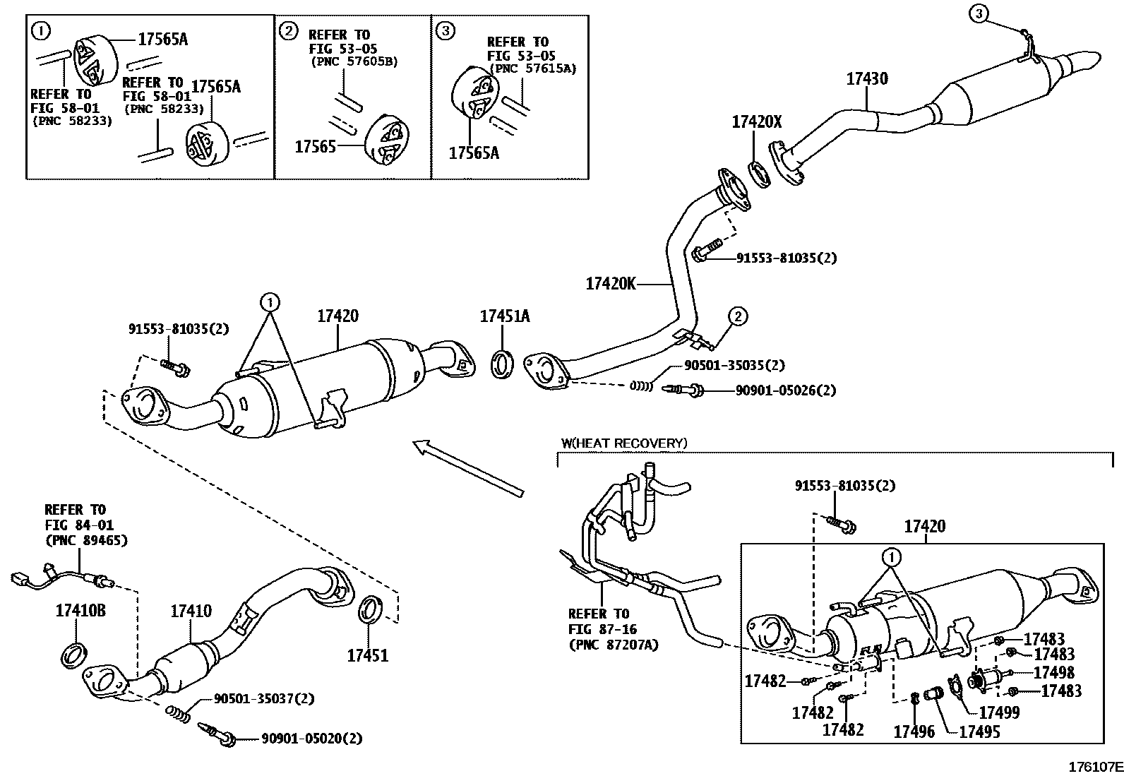 Toyota COROLLA Exhaust Pipe EPC diagram — 176107E