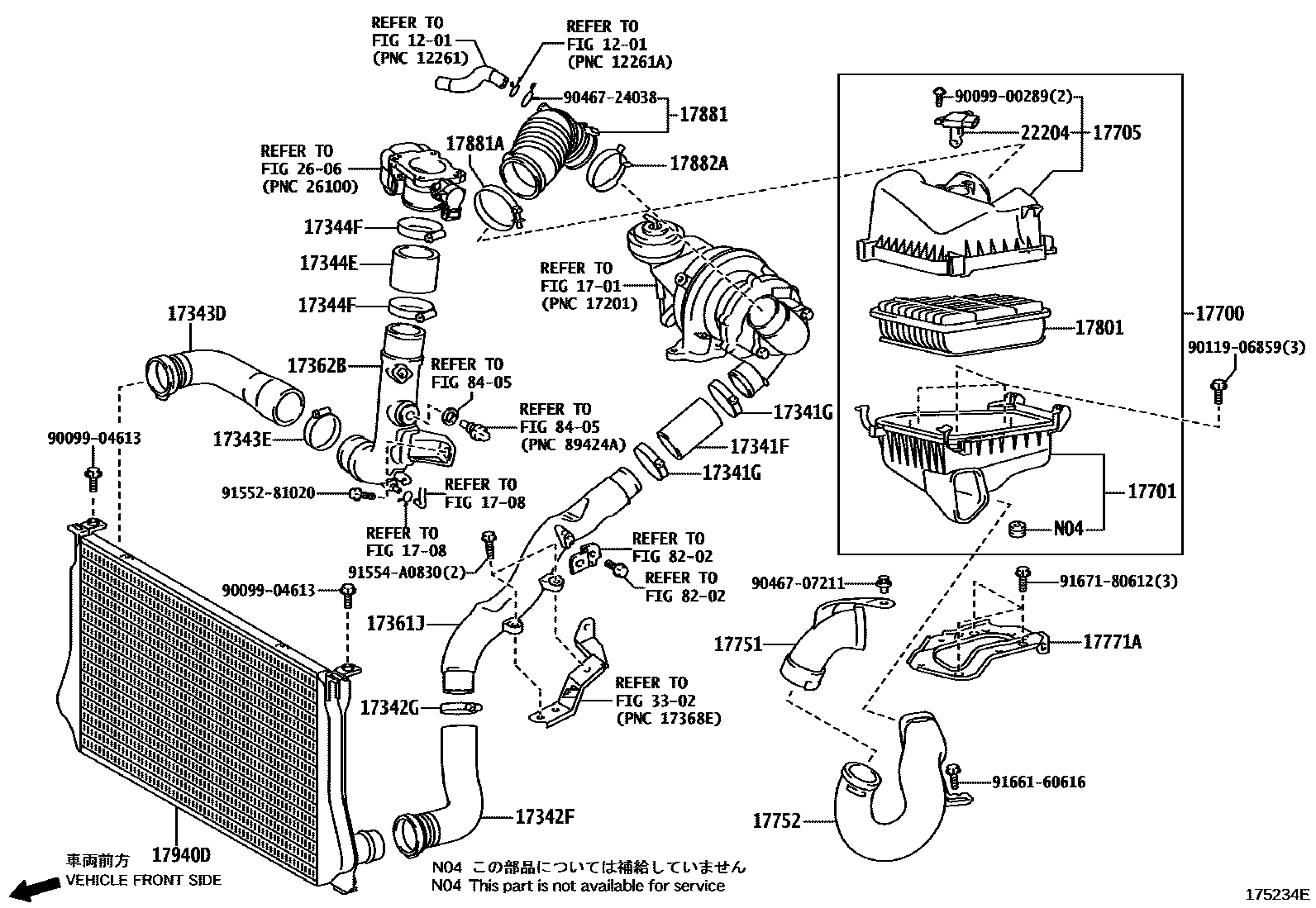 Toyota COROLLA Air Cleaner EPC diagram — 175234E