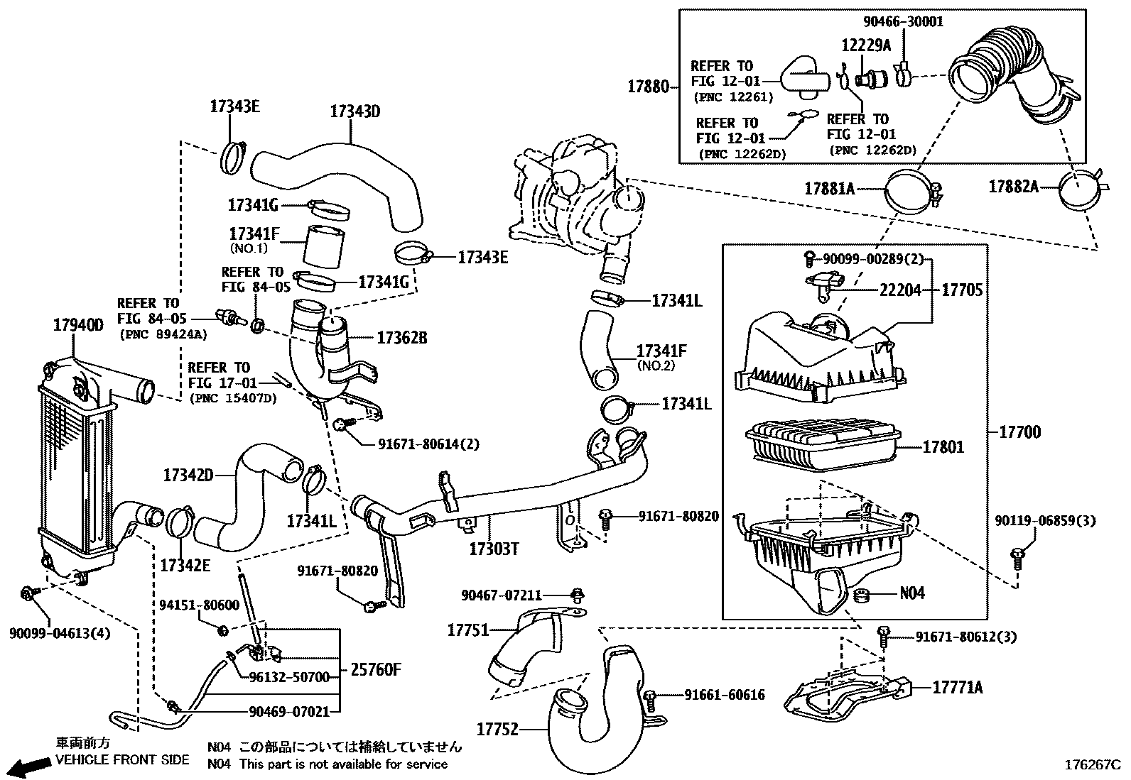 Toyota COROLLA Air Cleaner EPC diagram — 176267C