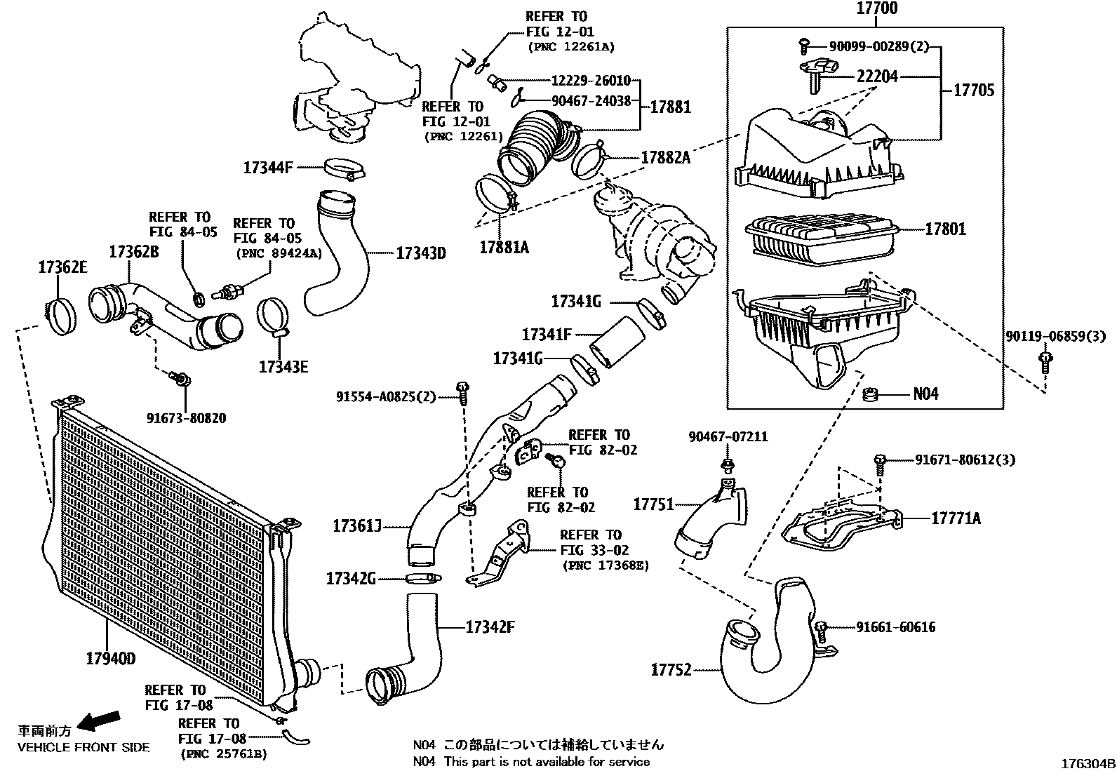 Toyota COROLLA Air Cleaner EPC diagram — 176304B