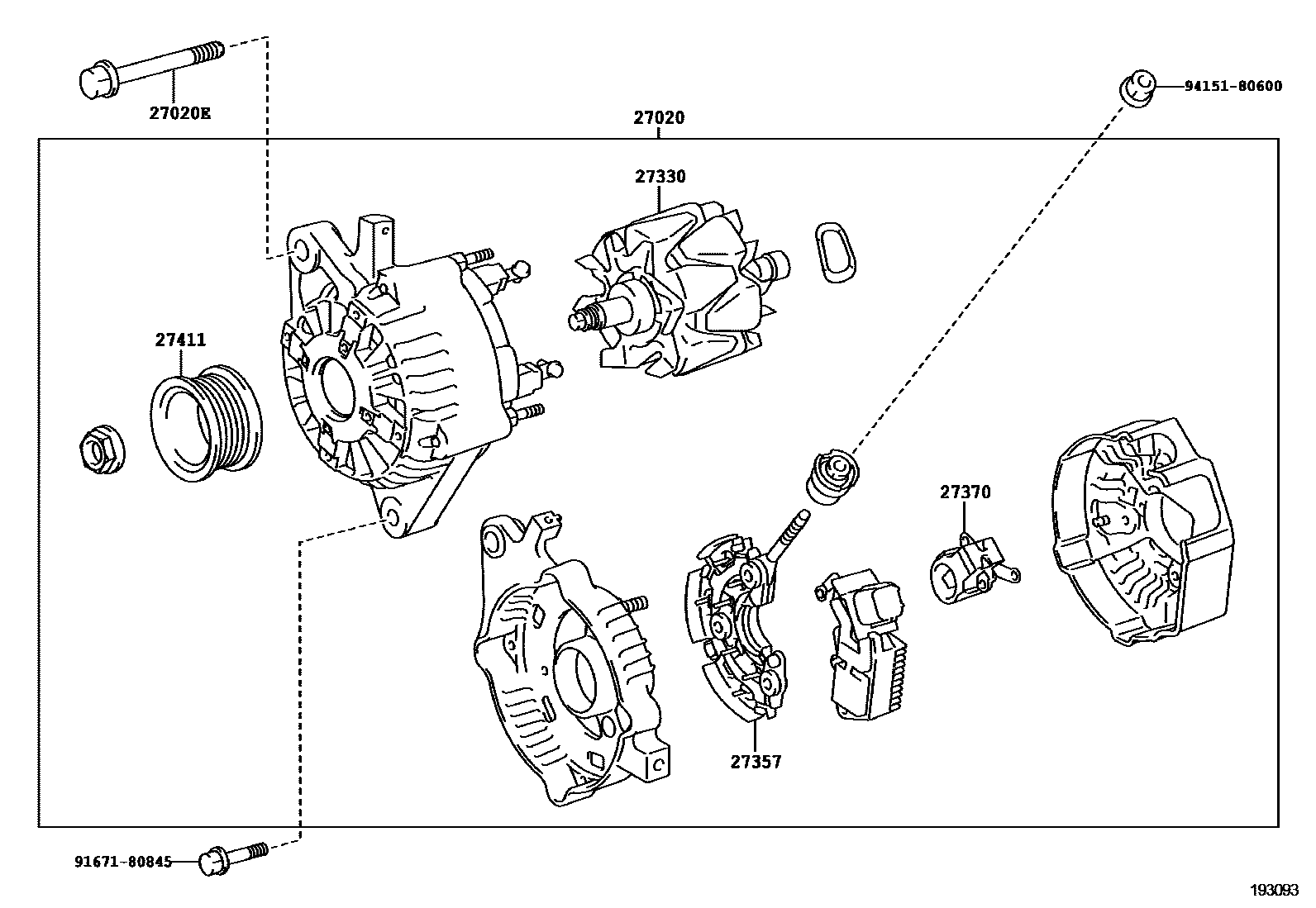 Toyota COROLLA Alternator EPC diagram — 193093