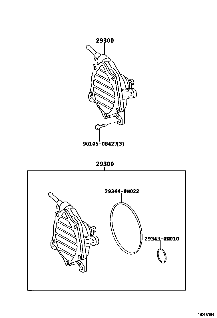Toyota COROLLA 真空泵 EPC diagram — 192678B