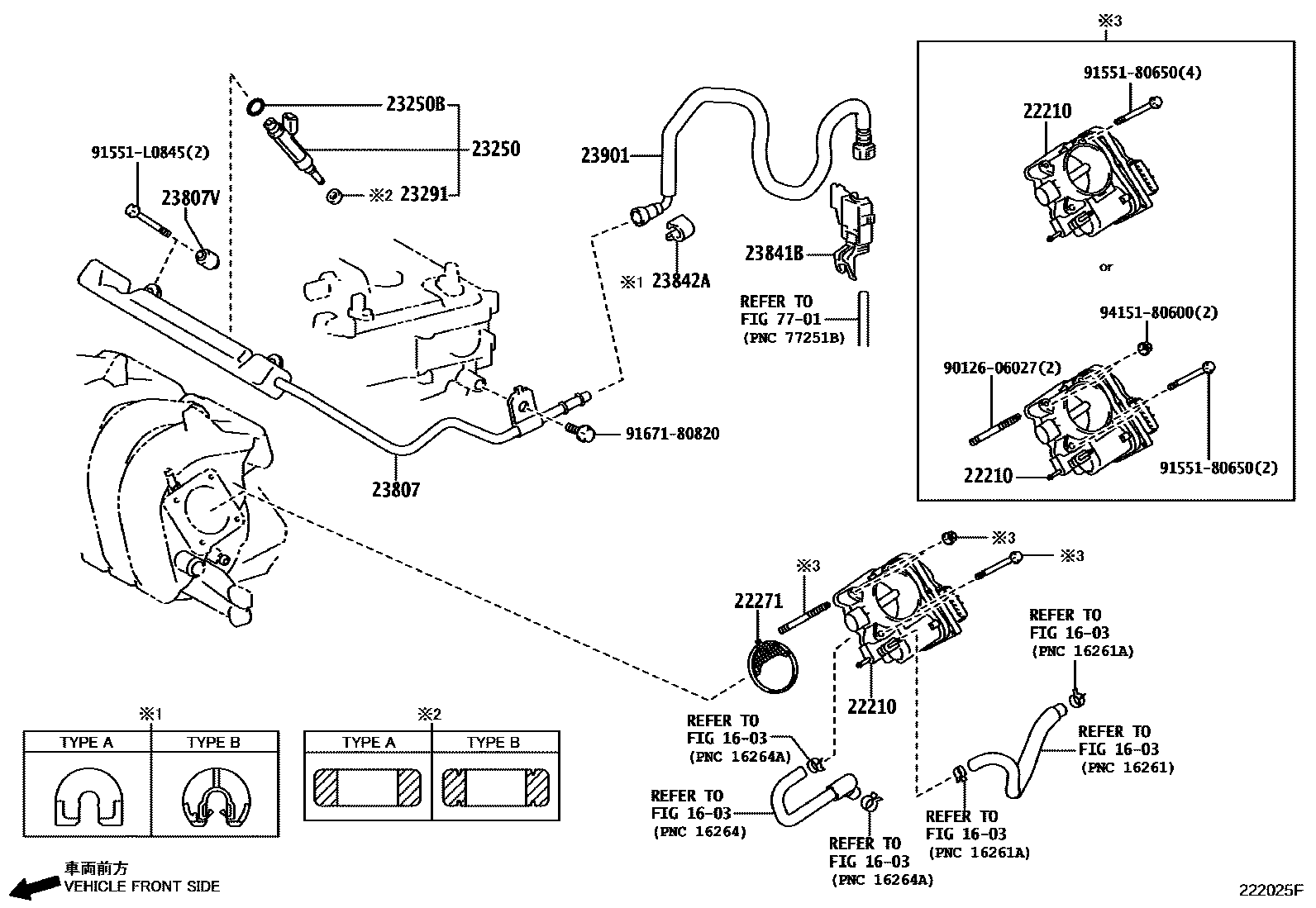 Toyota COROLLA 燃油喷射系统 EPC diagram — 222025F