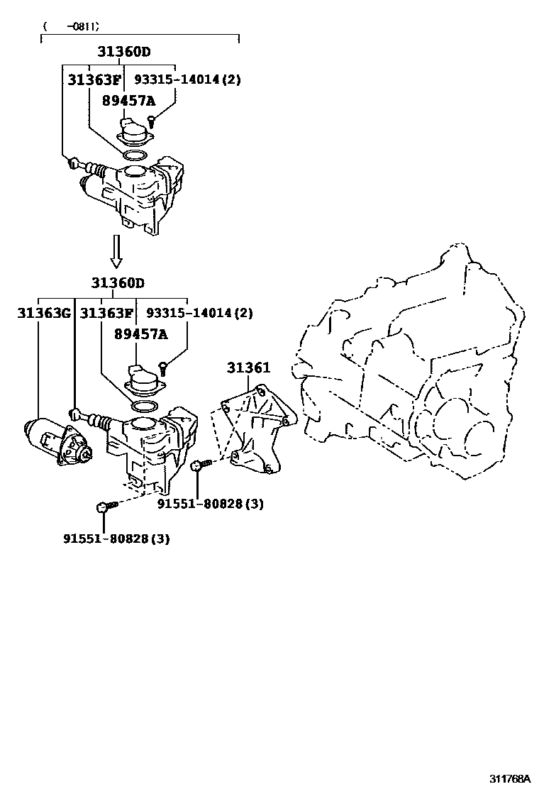 Toyota COROLLA FREE TRONIC系统 EPC diagram — 311768A