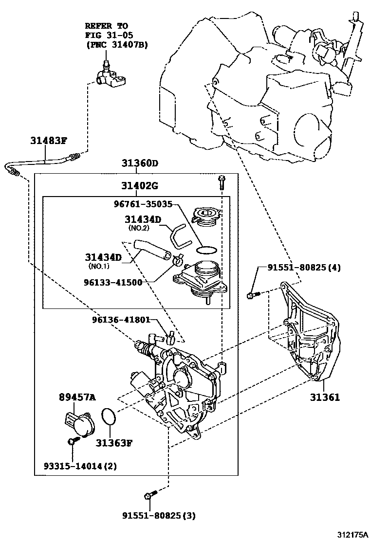 Toyota COROLLA FREE TRONIC系统 EPC diagram — 312175A