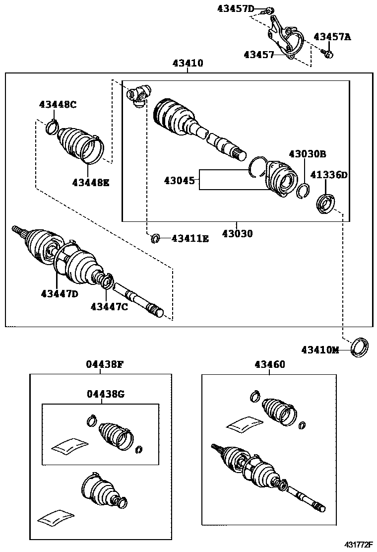 Toyota COROLLA Front Drive Shaft EPC diagram — 431772F