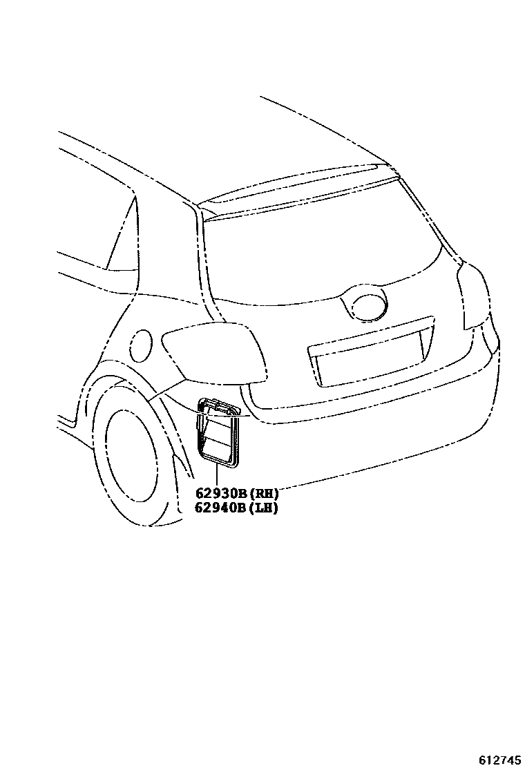 Toyota COROLLA 车侧通风装置 EPC diagram — 612745