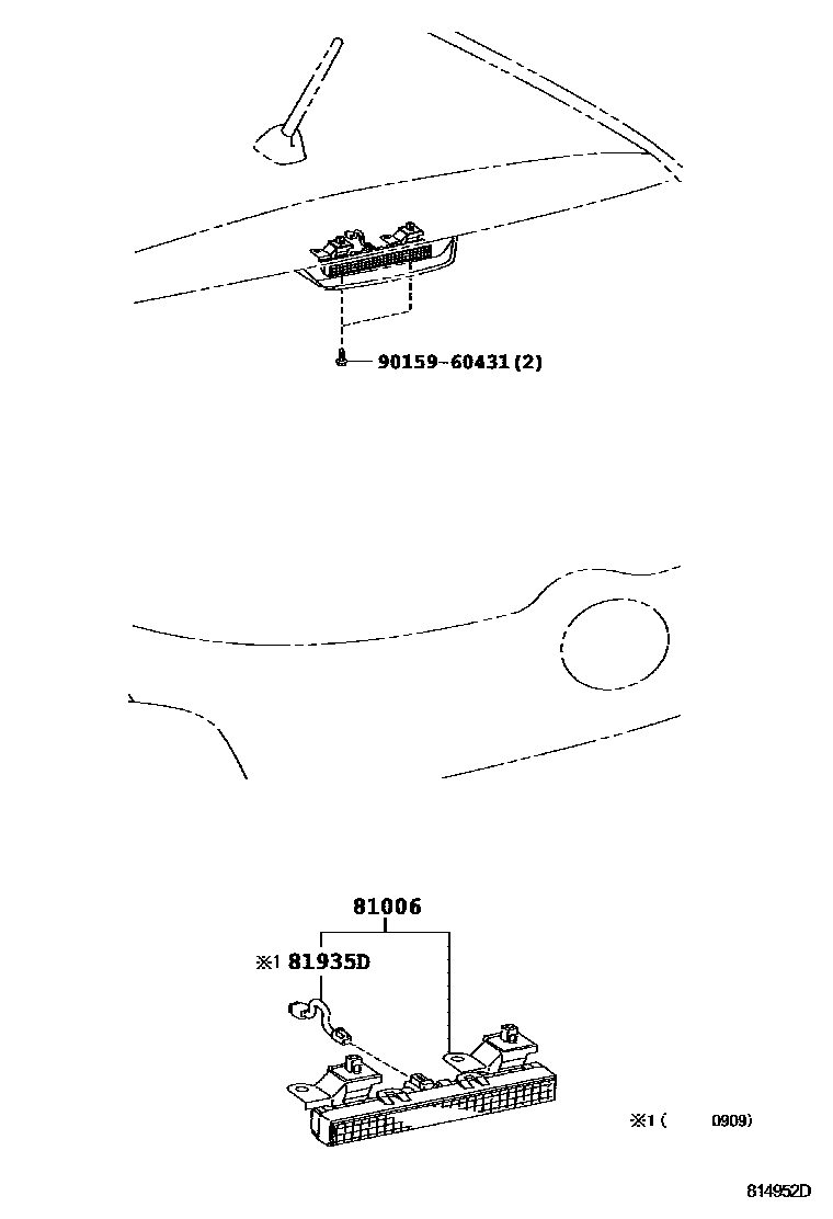 Toyota COROLLA 高位刹车灯 EPC diagram — 814952D