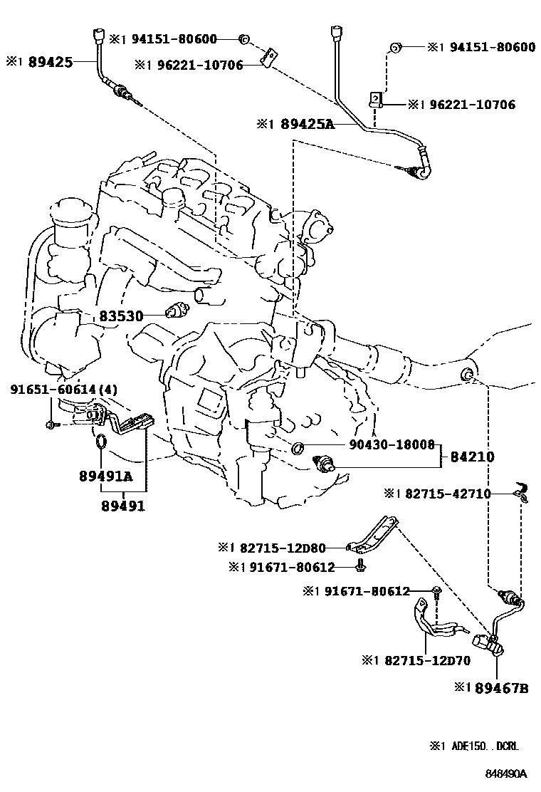 Toyota COROLLA 开关和继电器和ECU EPC diagram — 848490A
