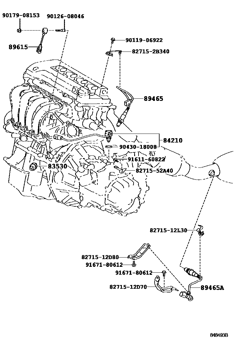 Toyota COROLLA 开关和继电器和ECU EPC diagram — 848493B
