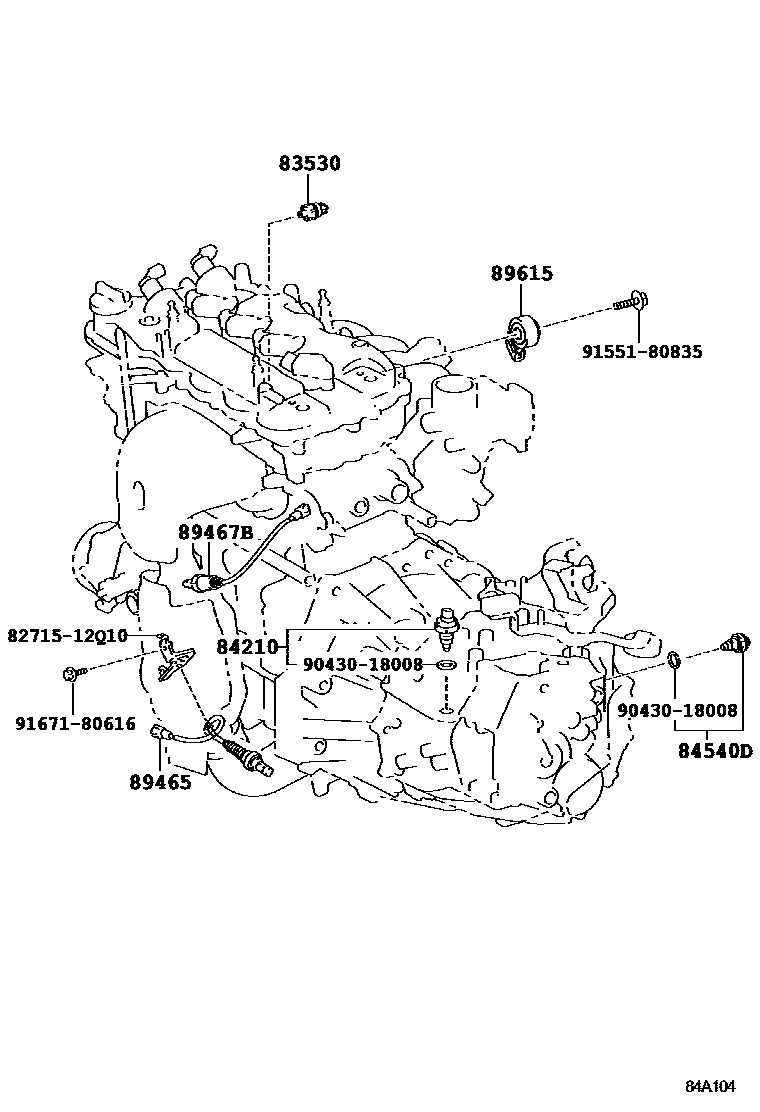 Toyota COROLLA 开关和继电器和ECU EPC diagram — 84A104