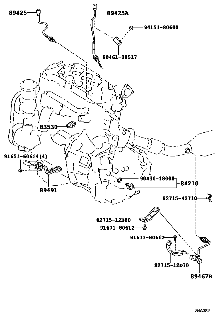 Toyota COROLLA 开关和继电器和ECU EPC diagram — 84A382