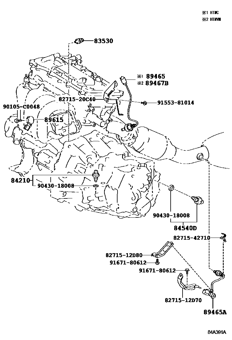 Toyota COROLLA 开关和继电器和ECU EPC diagram — 84A391A