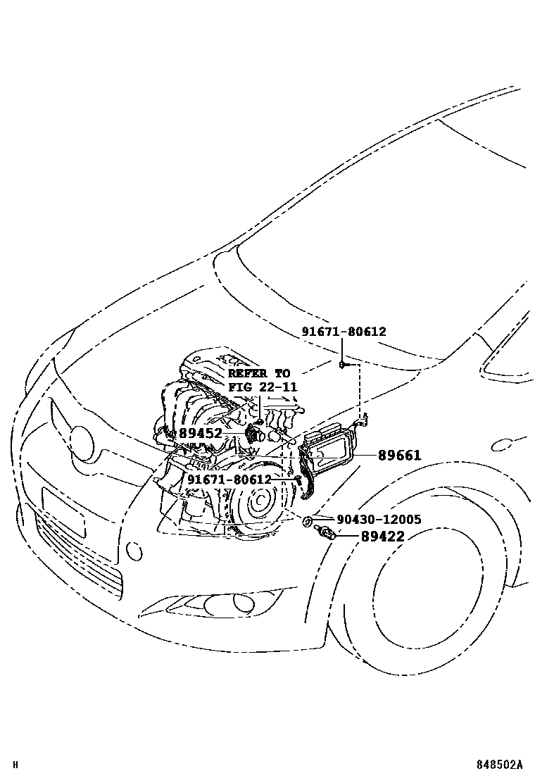 Toyota COROLLA 电子燃油喷射系统 EPC diagram — 848502A