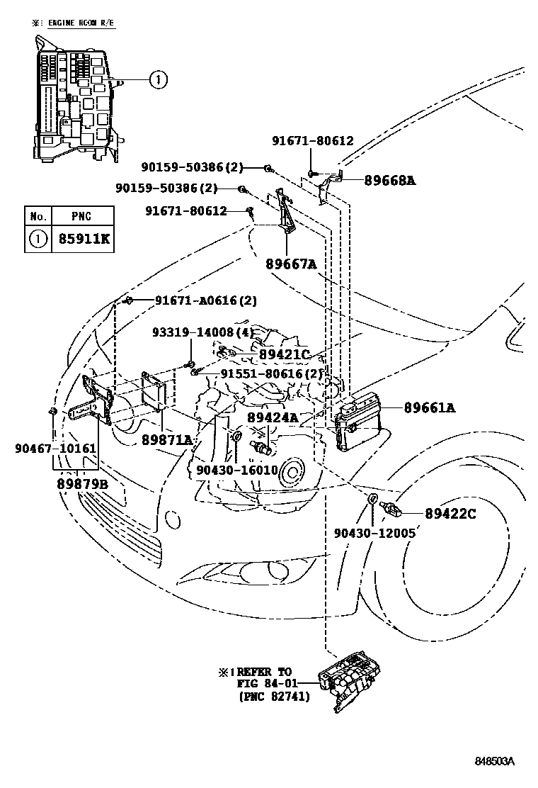 Toyota COROLLA 电子控制柴油机(ECD) EPC diagram — 848503A