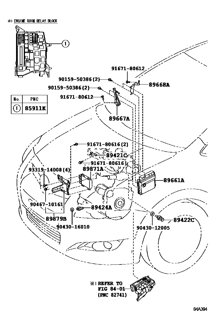 Toyota COROLLA 电子控制柴油机(ECD) EPC diagram — 84A394
