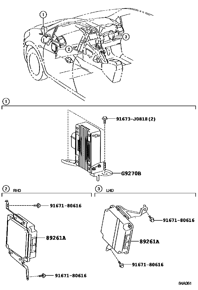 Toyota COROLLA 电子控制系统 EPC diagram — 84A061