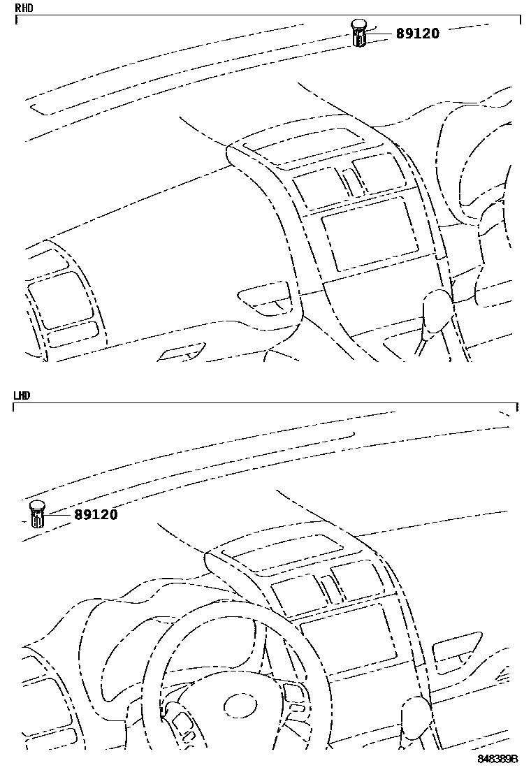 Toyota COROLLA 自动灯控系统(灯控) EPC diagram — 848389B
