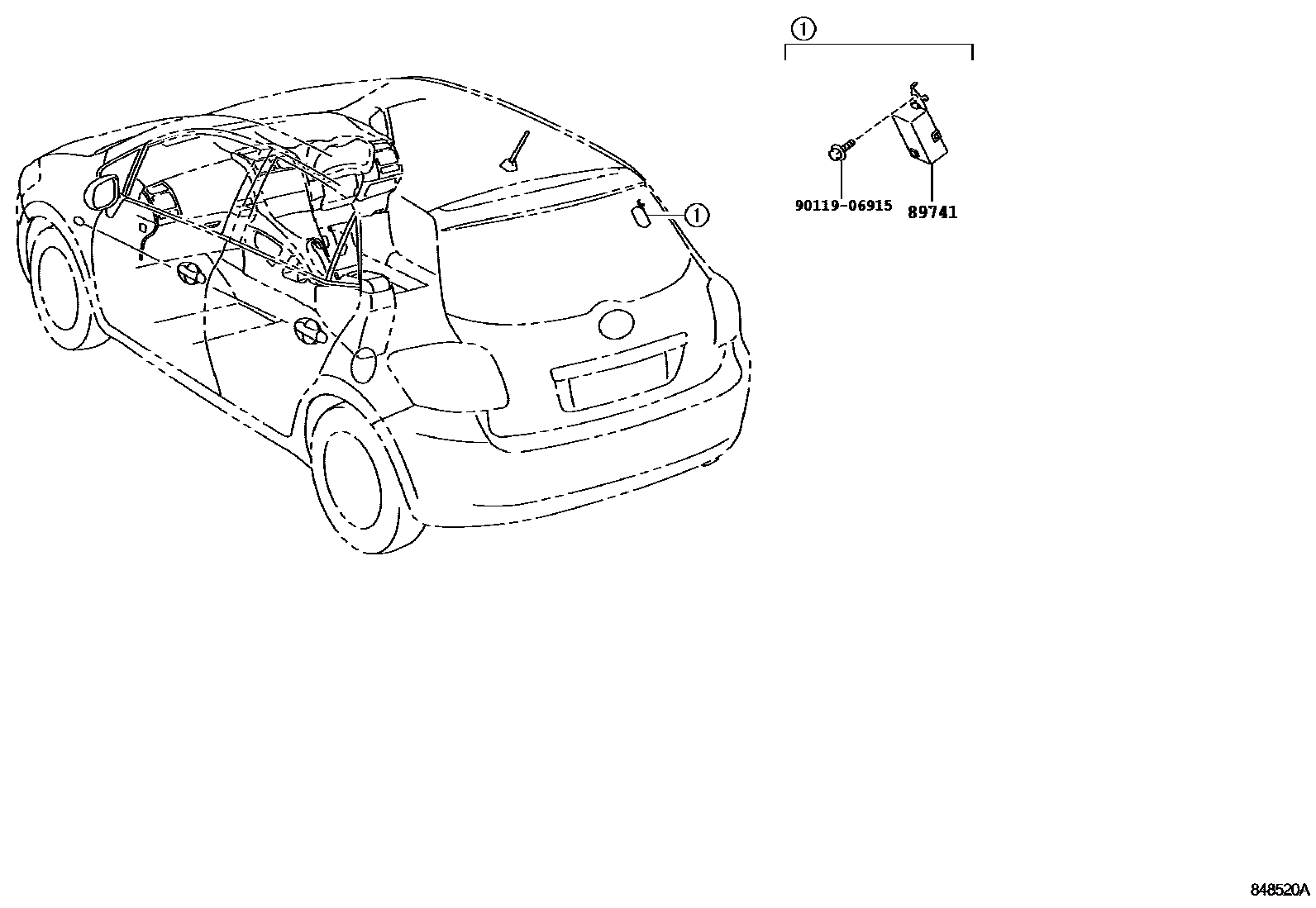 Toyota COROLLA 遥控门锁 EPC diagram — 848520A