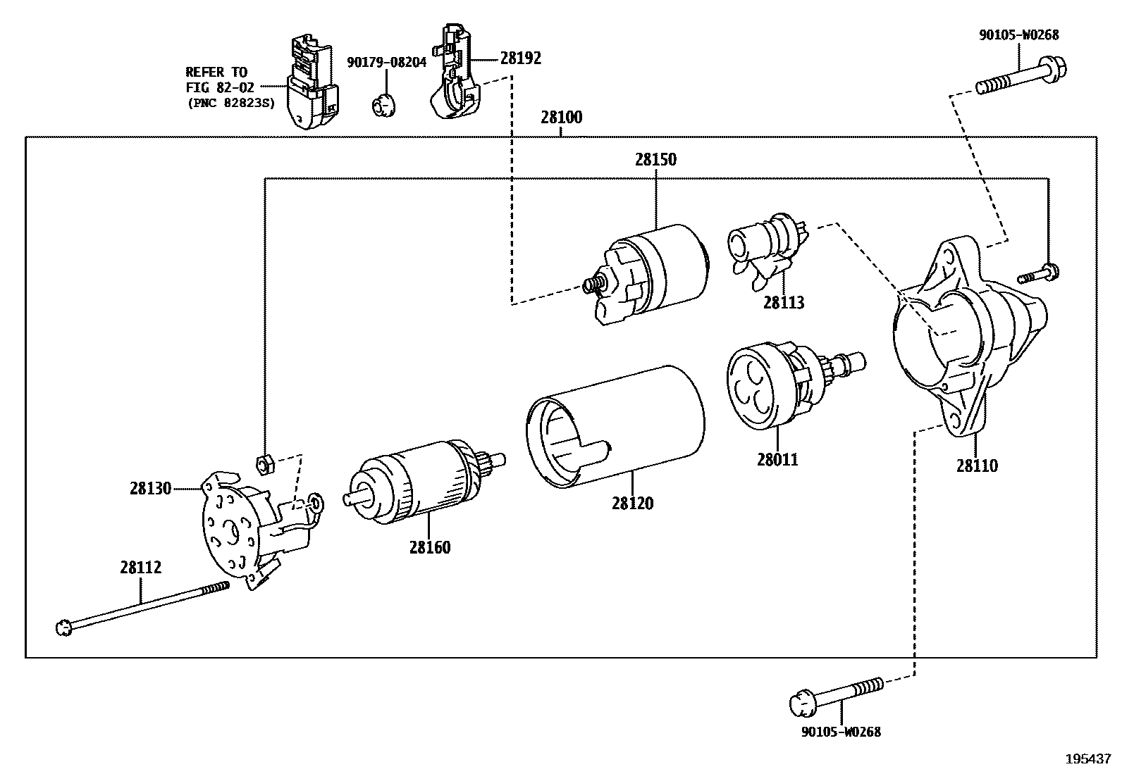 Toyota COROLLA 起动机 EPC diagram — 195437
