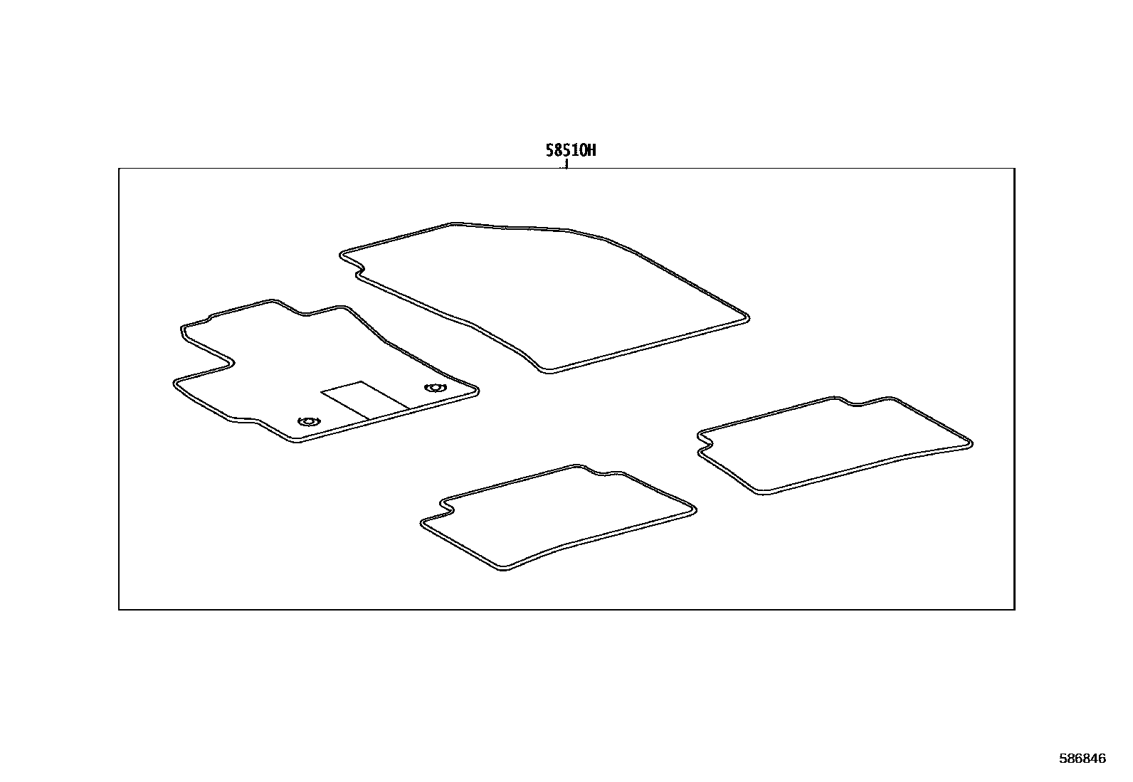 Toyota COROLLA 地板垫和地毯 EPC diagram — 586846