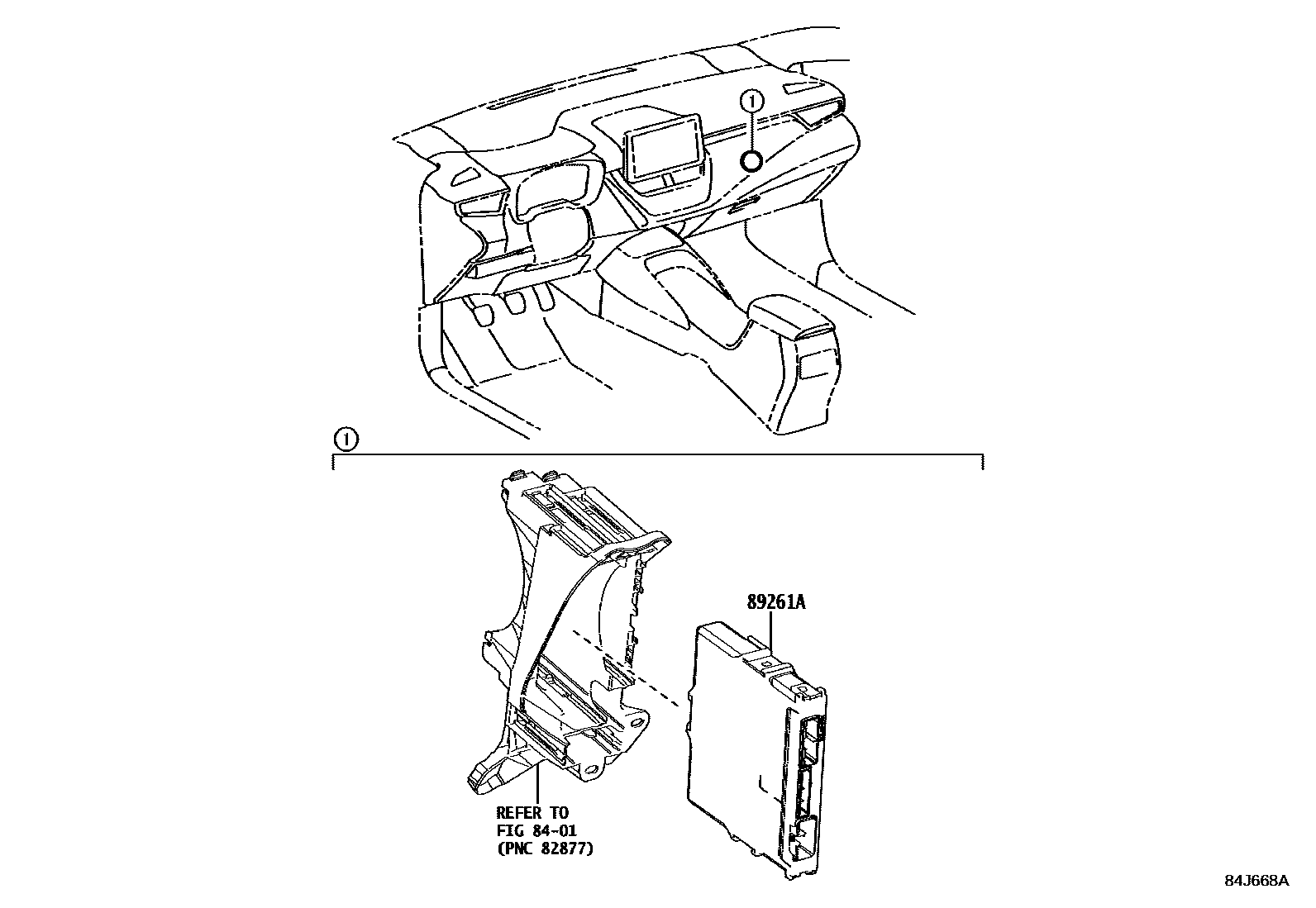 Toyota COROLLA 电子控制系统 EPC diagram — 84J668A