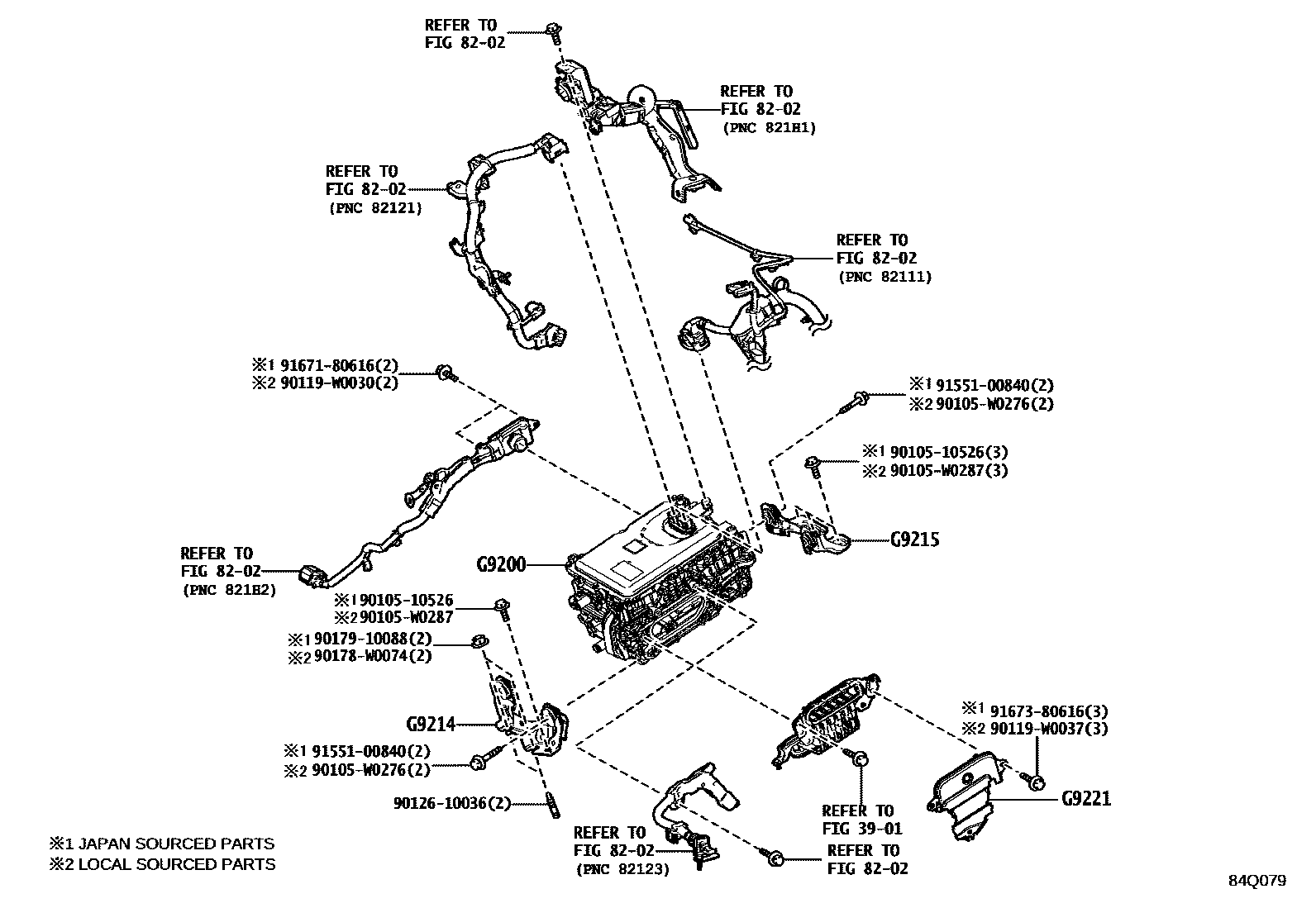 Toyota COROLLA HV逆变器 EPC diagram — 84Q079
