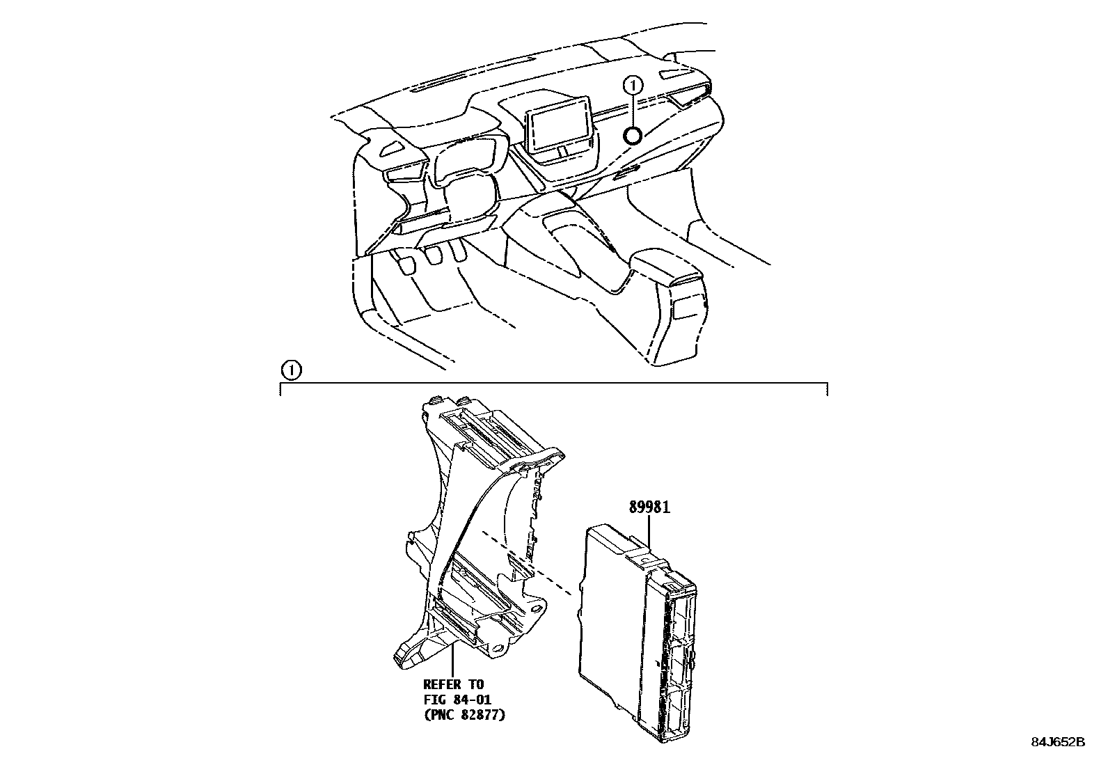 Toyota COROLLA HV控制ECU EPC diagram — 84J652B