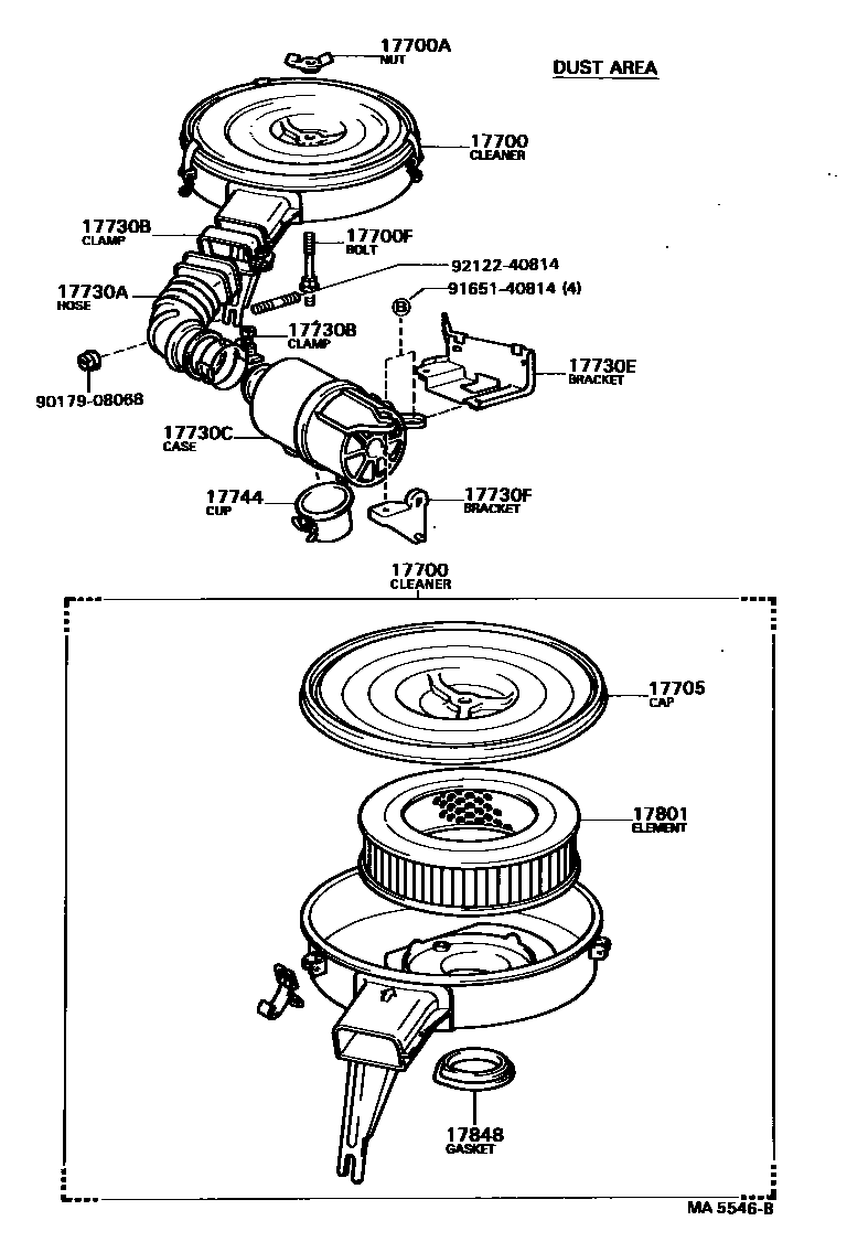 Toyota COROLLA Air Cleaner EPC diagram — MA5546B