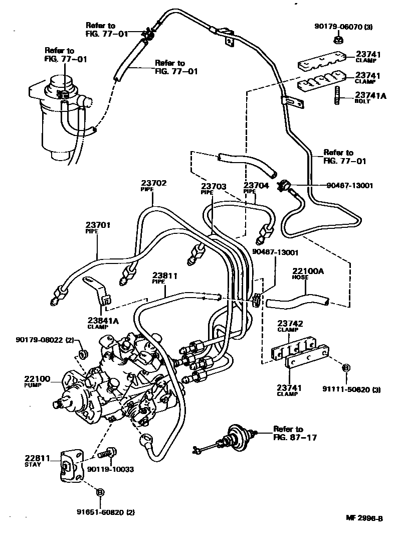 Toyota COROLLA 喷油泵总成 EPC diagram — MF2996B