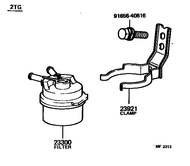 Toyota COROLLA fuel filter EPC diagram — MF2313